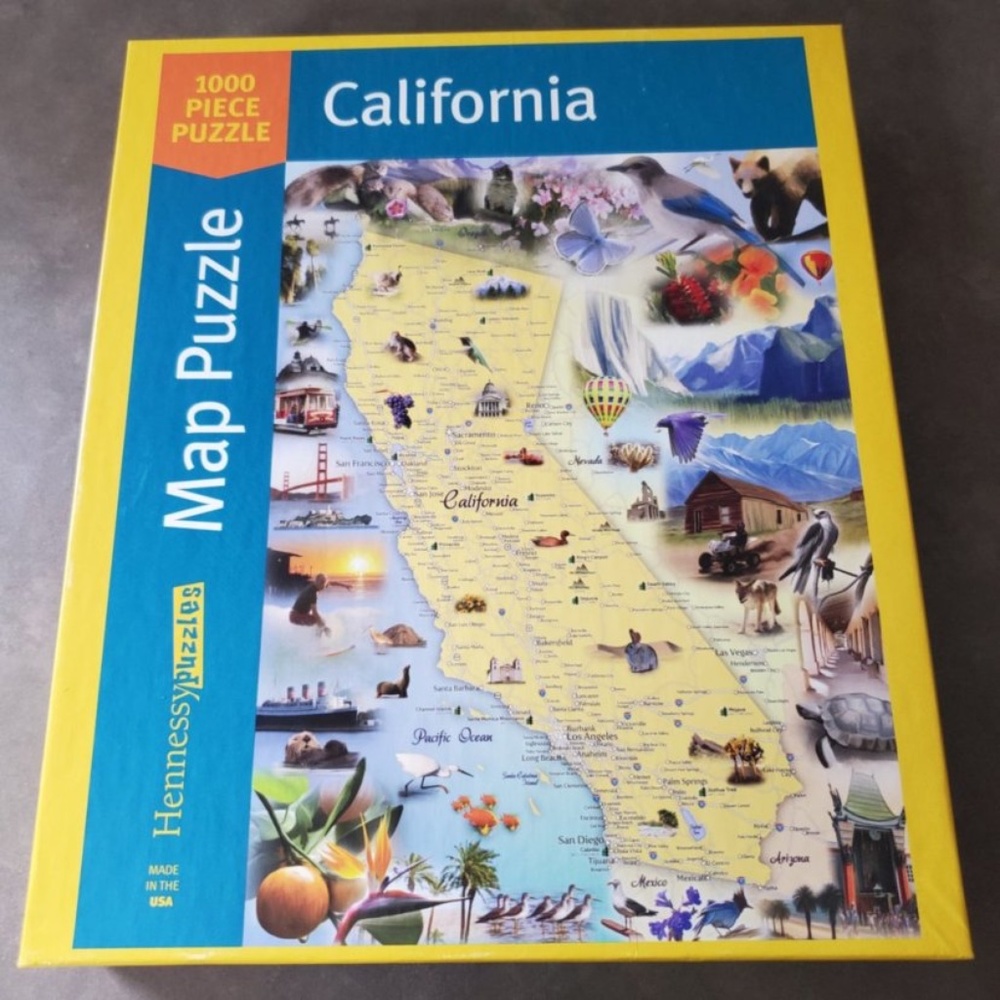 Hennessy California Map Puzzle 1000 Pieces